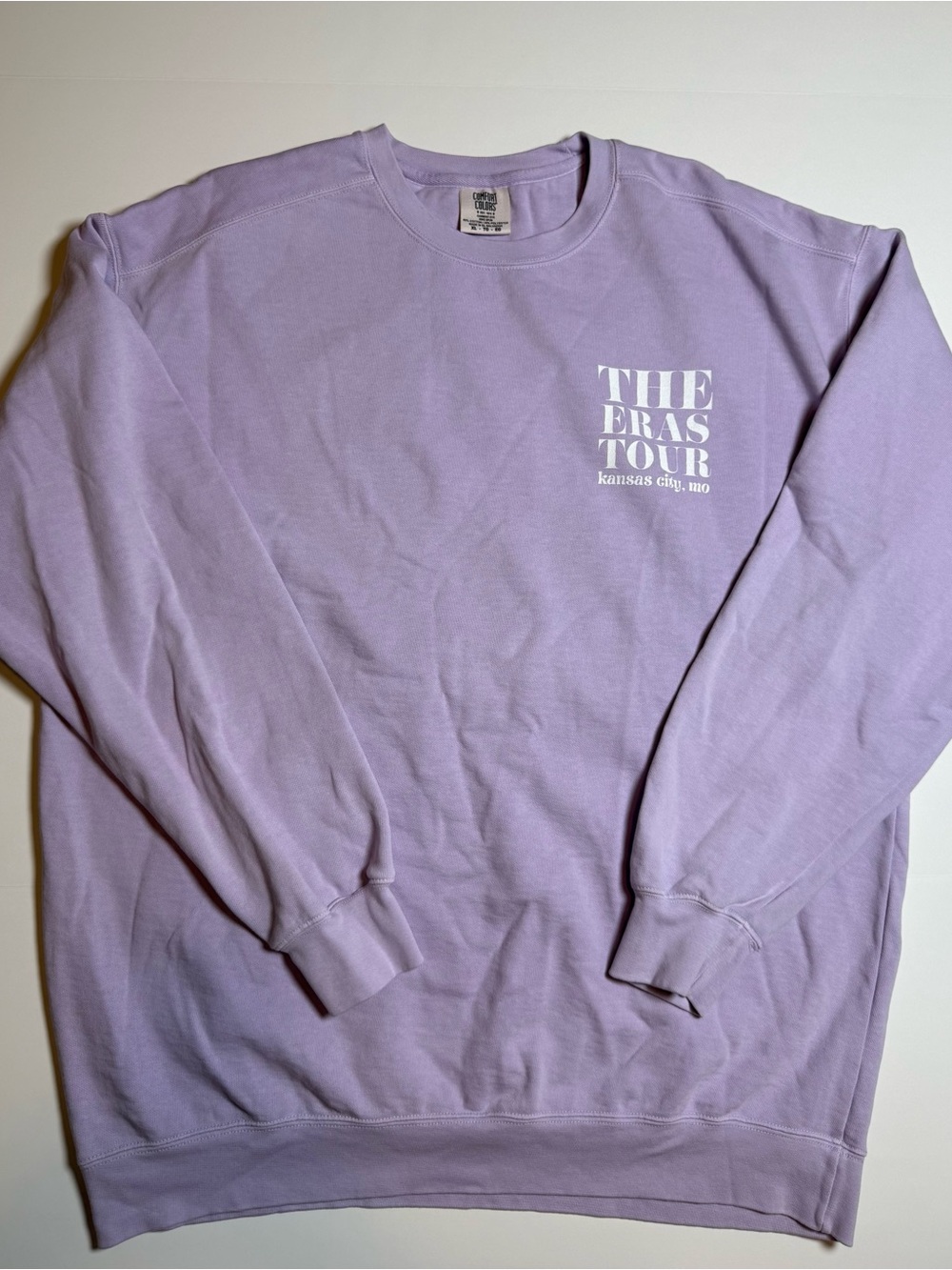 Taylor Swift The Eras Tour KCMO Song List Purple Crewneck Sweatshirt XL